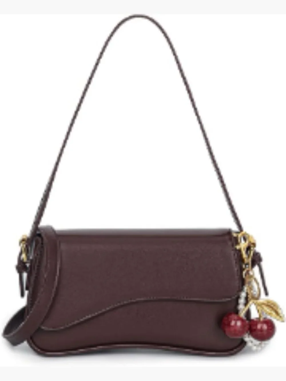 Women's Hobo Bag with Cherry Pendant Crossbody Shoulder Purse Y2K Detachable